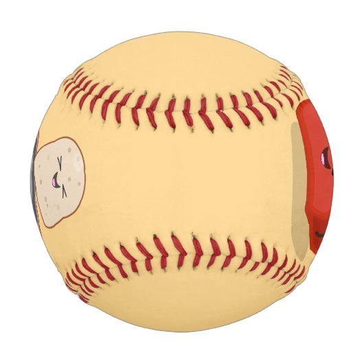 かわいいかわいいのトーストと赤トースター漫画 野球ボール (正面)