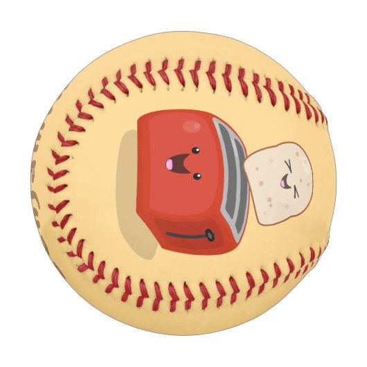 かわいいかわいいのトーストと赤トースター漫画 野球ボール (正面左)