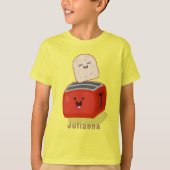 かわいいかわいいのトーストと赤トースター漫画 Tシャツ (正面)