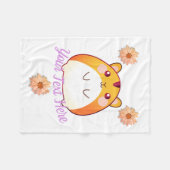 かわいいかわいいのハムスターのカスタム フリースブランケット (正面(横))
