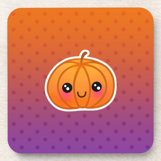 かわいいかわいいのハロウィンの漫画のカボチャデザイン コースター (正面)