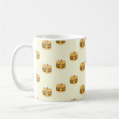 かわいいかわいいのハンバーガーのクリームのパターン コーヒーマグカップ (左)