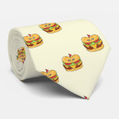 かわいいかわいいのハンバーガーのクリームのパターン ネクタイ (ロール)