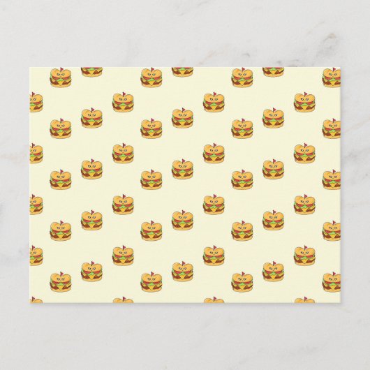 かわいいかわいいのハンバーガーのクリームのパターン ポストカード (正面)