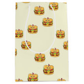 かわいいかわいいのハンバーガーのクリームのパターン ミディアムペーパーバッグ (正面)