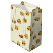 かわいいかわいいのハンバーガーのクリームのパターン ミディアムペーパーバッグ (裏面アングル)