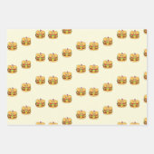 かわいいかわいいのハンバーガーのクリームのパターン ラッピングペーパーシート (正面3)