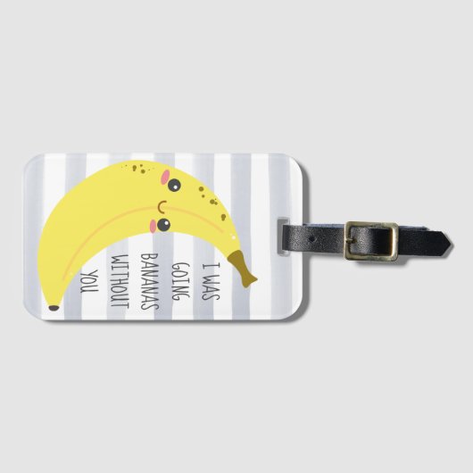かわいいかわいいのバナナのおもしろいな引用文 ラゲッジタグ (正面横)