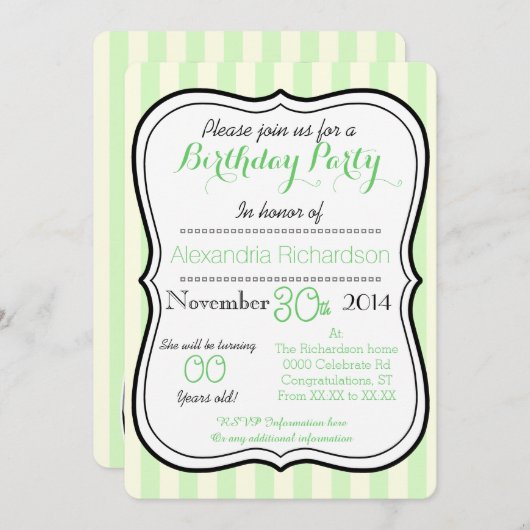 かわいいかわいいのパンダベアバースデーパーティー 招待状 (正面/裏面)