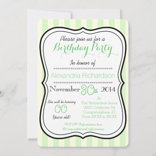 かわいいかわいいのパンダベアバースデーパーティー 招待状 (正面)