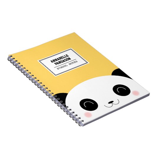 かわいいかわいいのパーソナライズなピーカーブ式パンダの顔 ノートブック (右側)