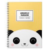 かわいいかわいいのパーソナライズなピーカーブ式パンダの顔 ノートブック (正面)