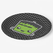 かわいいかわいいのフランケンシュタインモンスターのハローウィンパーティ ペーパープレート (アングル)