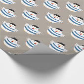 かわいいかわいいのフランスのな雌鶏のイラストレーションのギフト用包装紙 ラッピングペーパー (角)