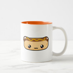 かわいいかわいいのホットドッグのマグ ツートーンマグカップ