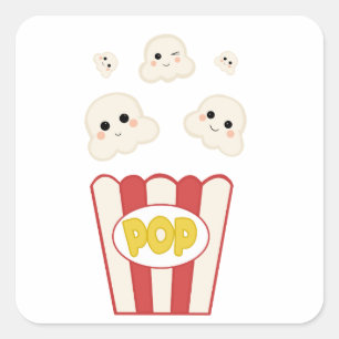 かわいいかわいいのポップコーン スクエアシール