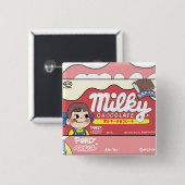 かわいいかわいいの乳白色のPekoピンバッジ 缶バッジ (正面&裏面)