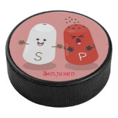 かわいいかわいいの塩とコショウのシェーカー漫画 アイスホッケーパック (3/4)