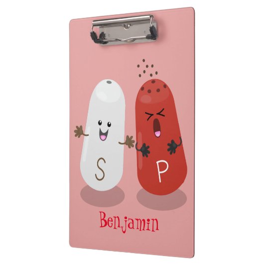 かわいいかわいいの塩とコショウのシェーカー漫画 クリップボード (左)