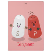 かわいいかわいいの塩とコショウのシェーカー漫画 クリップボード (裏面)