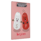 かわいいかわいいの塩とコショウのシェーカー漫画 クリップボード (右)