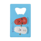 かわいいかわいいの塩とコショウのシェーカー漫画 クレジットカード栓抜き (裏面)