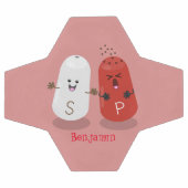 かわいいかわいいの塩とコショウのシェーカー漫画 サッカーボール (フラット)