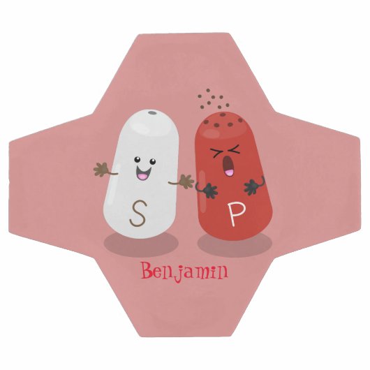 かわいいかわいいの塩とコショウのシェーカー漫画 サッカーボール (フラット)