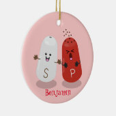 かわいいかわいいの塩とコショウのシェーカー漫画 セラミックオーナメント (右)