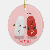 かわいいかわいいの塩とコショウのシェーカー漫画 セラミックオーナメント (左)