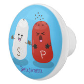 かわいいかわいいの塩とコショウのシェーカー漫画 セラミックノブ (右)