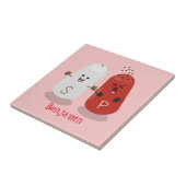 かわいいかわいいの塩とコショウのシェーカー漫画 タイル (側面)