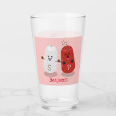 かわいいかわいいの塩とコショウのシェーカー漫画 タンブラーグラス (正面)