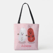 かわいいかわいいの塩とコショウのシェーカー漫画 トートバッグ (裏面)