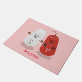 かわいいかわいいの塩とコショウのシェーカー漫画 ドアマット (アングル)