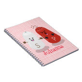 かわいいかわいいの塩とコショウのシェーカー漫画 ノートブック (右側)