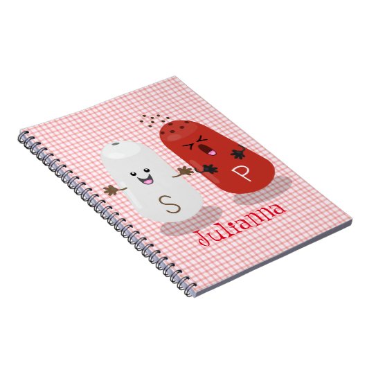 かわいいかわいいの塩とコショウのシェーカー漫画 ノートブック (右側)