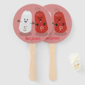 かわいいかわいいの塩とコショウのシェーカー漫画 ハンドファン (正面&裏面)