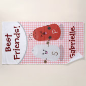 かわいいかわいいの塩とコショウのシェーカー漫画 ビーチタオル (正面)