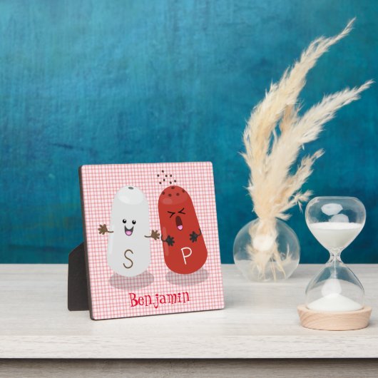 かわいいかわいいの塩とコショウのシェーカー漫画 フォトプラーク (インサイチュ)