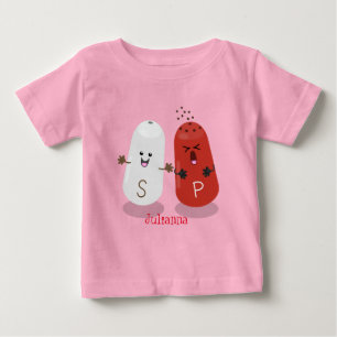 かわいいかわいいの塩とコショウのシェーカー漫画 ベビーTシャツ
