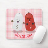 かわいいかわいいの塩とコショウのシェーカー漫画 マウスパッド (マウス)