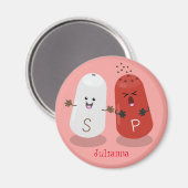 かわいいかわいいの塩とコショウのシェーカー漫画 マグネット (正面/裏面)