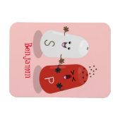 かわいいかわいいの塩とコショウのシェーカー漫画 マグネット (横)