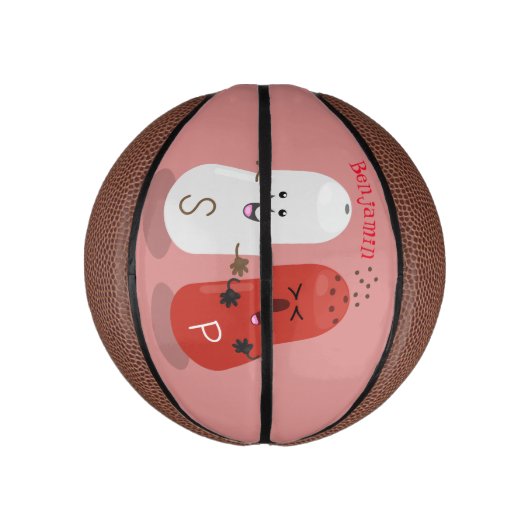 かわいいかわいいの塩とコショウのシェーカー漫画 ミニバスケットボール (縦)