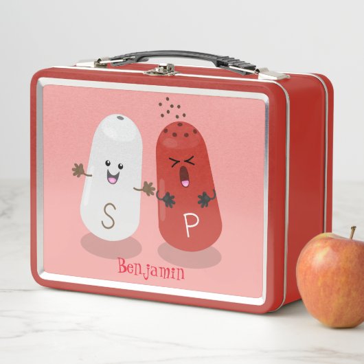 かわいいかわいいの塩とコショウのシェーカー漫画 メタルランチボックス (インサイチュ)