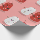 かわいいかわいいの塩とコショウのシェーカー漫画 ラッピングペーパー (角)