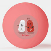 かわいいかわいいの塩とコショウのシェーカー漫画 卓球ボール (正面)