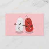 かわいいかわいいの塩とコショウのシェーカー漫画 名刺 (裏面)