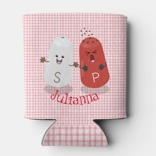 かわいいかわいいの塩とコショウのシェーカー漫画 缶クーラー (裏面)